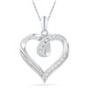 0.16 CTW Diamond Heart Outline Pendant 10KT White Gold - REF-14Y9X