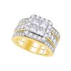 3 CTW Princess Diamond Bridal Engagement Ring 14k Yellow Gold - REF-389X9Y