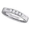 0.25 CTW Diamond 5-stone 3.5mm Wedding Ring 14KT White Gold - REF-44K9W