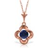 Genuine 0.55 ctw Sapphire Necklace Jewelry 14KT Rose Gold - REF-25K4V