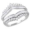 0.74 CTW Diamond Wrap Ring 14KT White Gold - REF-82F4N