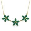 Genuine 4.2 ctw Emerald Necklace Jewelry 14KT Yellow Gold - REF-81V5W