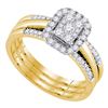 0.50 CTW Diamond Amour Halo Bridal Wedding Engagement Ring 14k Yellow Gold - REF-67X4Y