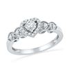 0.21 CTW Diamond Heart Love Ring 10KT White Gold - REF-22Y4X