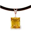 Genuine 6.51 ctw Citrine & Diamond Necklace Jewelry 14KT Rose Gold - REF-31Z6N