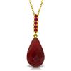 Genuine 9 ctw Ruby Necklace Jewelry 14KT Yellow Gold - REF-30M6T