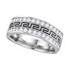 0.75 CTW Mens Diamond Grecco Wedding Anniversary Ring 14k White Gold - REF-89K9W