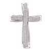 0.25 CTW Pave-set Diamond Cross Pendant 10KT White Gold - REF-22F4N