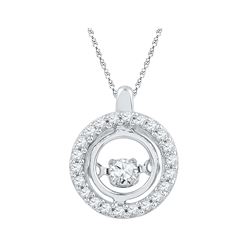 0.25 CTW Diamond Circle Moving Twinkle Pendant 10KT White Gold - REF-28M4H