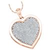 0.50 CTW Diamond Heart Love Pendant 10KT Rose Gold - REF-43W4K