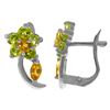 Genuine 1.72 ctw Citrine & Peridot Earrings Jewelry 14KT White Gold - REF-40V5W