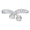 Image 1 : 0.06 CTW Diamond Double Heart Simple Ring 10KT White Gold - REF-8W9K