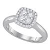 0.48 CTW Diamond Cluster Bridal Engagement Ring 14KT White Gold - REF-75X2Y