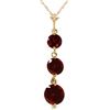 Genuine 3.6 ctw Garnet Necklace Jewelry 14KT Yellow Gold - REF-24T4A