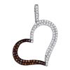 0.33 CTW Red Color Diamond Heart Love Pendant 10KT Rose Gold - REF-26W9K