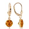 Genuine 3.1 ctw Citrine Earrings Jewelry 14KT Yellow Gold - REF-21Y6F