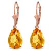 Genuine 10 ctw Citrine Earrings Jewelry 14KT Rose Gold - REF-45X3M