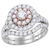 2.33 CTW Diamond Double Halo Bridal Engagement Ring 14KT White Gold - REF-179W9K