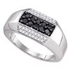 0.70 CTW Mens Black Color Diamond Ring 10KT White Gold - REF-41H9M