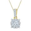 0.50 CTW Diamond Solitaire Circle Pendant 10KT Yellow Gold - REF-52K4W