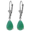 Genuine 2 ctw Emerald Earrings Jewelry 14KT White Gold - REF-43Y9F