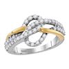 0.62 CTW Diamond Woven Ring 10KT Two-tone Gold - REF-52F4N