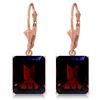 Genuine 13 ctw Garnet Earrings Jewelry 14KT Rose Gold - REF-61A8K