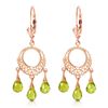Genuine 3.75 ctw Peridot Earrings Jewelry 14KT Rose Gold - REF-43X8M