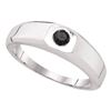 0.33 CTW Mens Black Color Diamond Solitaire Anniversary Ring 10KT White Gold - REF-19Y4X