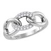 0.20 CTW Diamond Linked Circle Chain Ring 10KT White Gold - REF-26Y9X