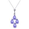 Genuine 1.50 ctw Tanzanite Necklace Jewelry 14KT White Gold - REF-28K5V
