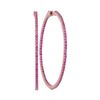 3.46 CTW Natural Pink Sapphire Slender Hoop Earrings 14KT Rose Gold - REF-134Y9X