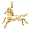 0.05 CTW Diamond Horse Mare Animal Pendant 10KT Yellow Gold - REF-26Y9X