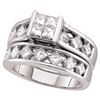2 CTW Princess Diamond Bridal Engagement Ring 14KT White Gold - REF-292F5N