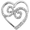 0.05 CTW Diamond Curled Heart Pendant 10KT White Gold - REF-8Y9X