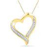 0.10 CTW Diamond Heart Love Pendant 10KT Yellow Gold - REF-12Y2X