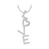 0.20 CTW Diamond Love Letters Heart Word Pendant 14KT White Gold - REF-14K9W