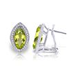 Genuine 4.3 ctw Peridot & Diamond Earrings Jewelry 14KT White Gold - REF-102P8H