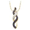 0.33 CTW Black Color Diamond Infinity Weave Pendant 14KT Yellow Gold - REF-18X2Y