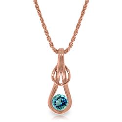 Genuine 0.65 ctw Aquamarine Necklace Jewelry 14KT Rose Gold - REF-75W6Y