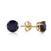 Genuine 0.95 ctw Sapphire Earrings Jewelry 14KT Yellow Gold - REF-20P4H