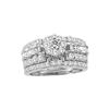 1.38 CTW Diamond Cluster Bridal Engagement Ring 14KT White Gold - REF-132N2F