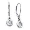 0.04 CTW Diamond Illusion Dangle Leverback Earrings 10KT White Gold - REF-14F9N