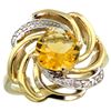 Natural 2.25 ctw citrine & Diamond Engagement Ring 14K Yellow Gold - REF-57N8G