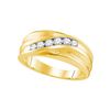 0.33 CTW Mens Diamond Wedding Ring 10KT Yellow Gold - REF-44K9W