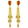 Genuine 15.5 ctw Citrine Earrings Jewelry 14KT Yellow Gold - REF-51V8W