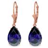 Genuine 9.3 ctw Sapphire Earrings Jewelry 14KT Rose Gold - REF-78V9W