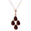 Genuine 1.50 ctw Garnet Necklace Jewelry 14KT Rose Gold - REF-20N4R