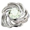 Natural 2.25 ctw green-amethyst & Diamond Engagement Ring 14K White Gold - REF-57M8H