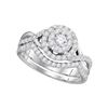 0.88 CTW Diamond Bridal Wedding Engagement Ring 14k White Gold - REF-89M9H